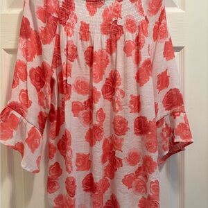 Counterparts Pink Blouse with Flutter Sleeves and Ruffled Style